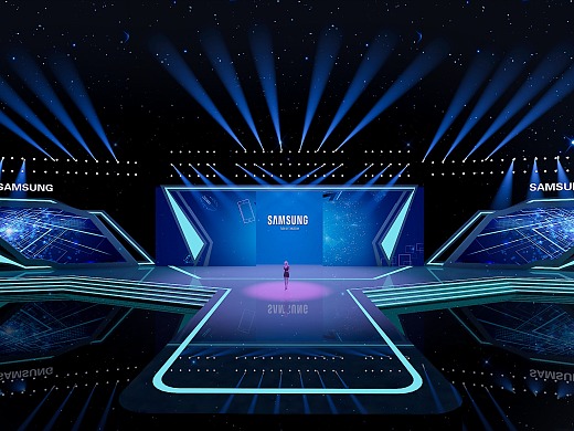 光影交融，科技之舞——三星科技舞美活动发布会舞台设计解析